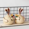 1 пара нежных пасхальных кроликов с чесноком, художественные изделия из смолы, украшение для стола, фигурка, украшение, пухлый кролик, фигурка ручной работы, животное, подарок на день рождения