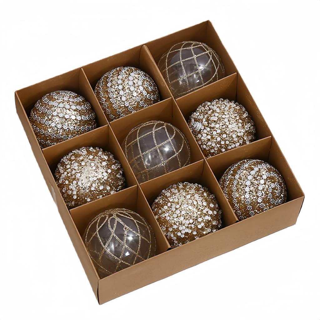 8CM 9Pcs Christmas Ball Ornament Christmas Tree Holiday Decoration Home Christmas Decoration Accessories