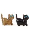 Green Sandalwood Curious Slanted Head Cat Animal Ornament Mini Cute Wooden Lucky Cat Home New Year 2025 Decoration Funny Gifts