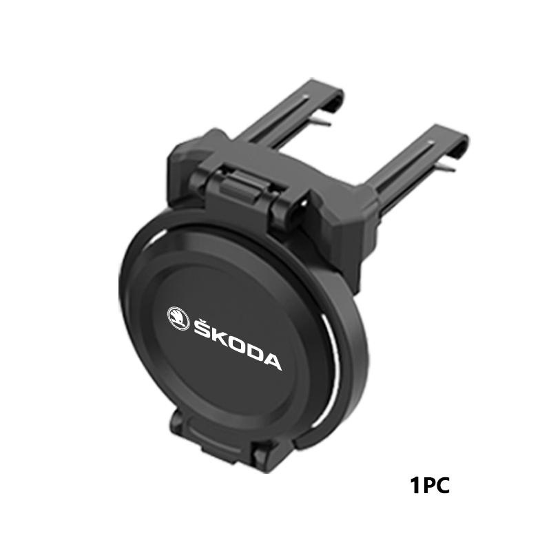 VIJT4 Folding Car Air Outlet Storage Holder Cup Holder For Skoda S Kodiaq Octavia 2 3 Yeti Karoq Rapid Fabia VII VRS