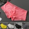 Мужские трусы Ice Silk Ultra Thin Low Rise кружева Solid Color Sexy 3D