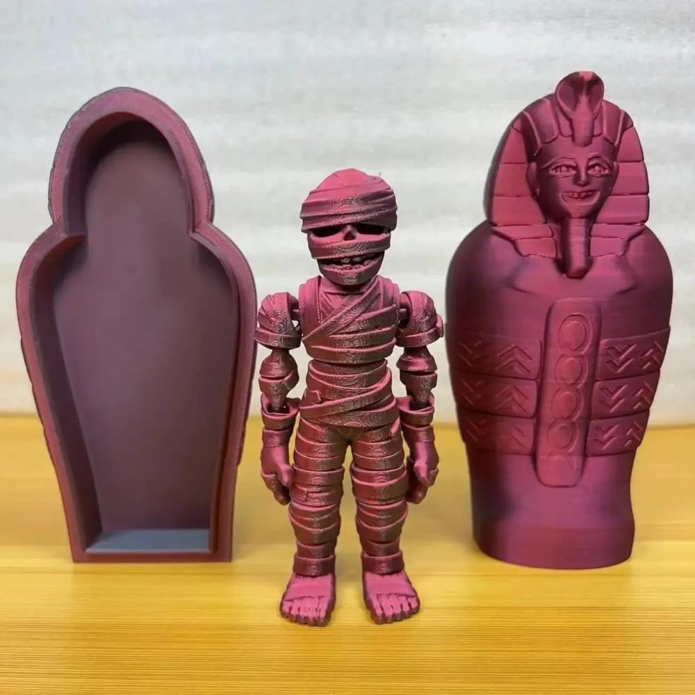 3D-печатная модель игрушки Мумия Декоративные подарки Египетский Фараон Декоративное украшение Реалистичная подвижная Мумия + Набор Сфинкс