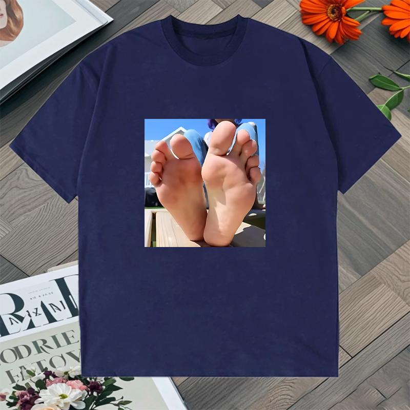 Popular Funny with foot fetish Graphic Hip Hop T shirt Men Women Summer short sleeve T-shirts Cotton Tee shirt