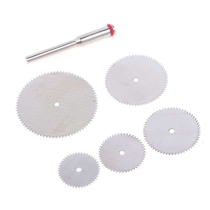 6Pcs/Set Stainless Steel Slice Metal Cutting Disc With 1 Mandre For Rotary Tools 16 18 22 25 32Mm Cutting Disc Hand Tools
