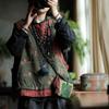 Women Chinese Coats Stand Print Floral Spring Vintage Patchwork Color Coats
