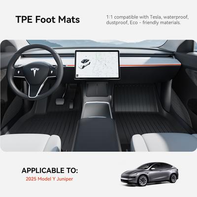 YZ TPE Коврик для ног для Tesla Model Y Juniper 2025 Правый руль Напольный вкладыш Полностью закрывающие напольные коврики Водонепроницаемый Нескользящий ковер