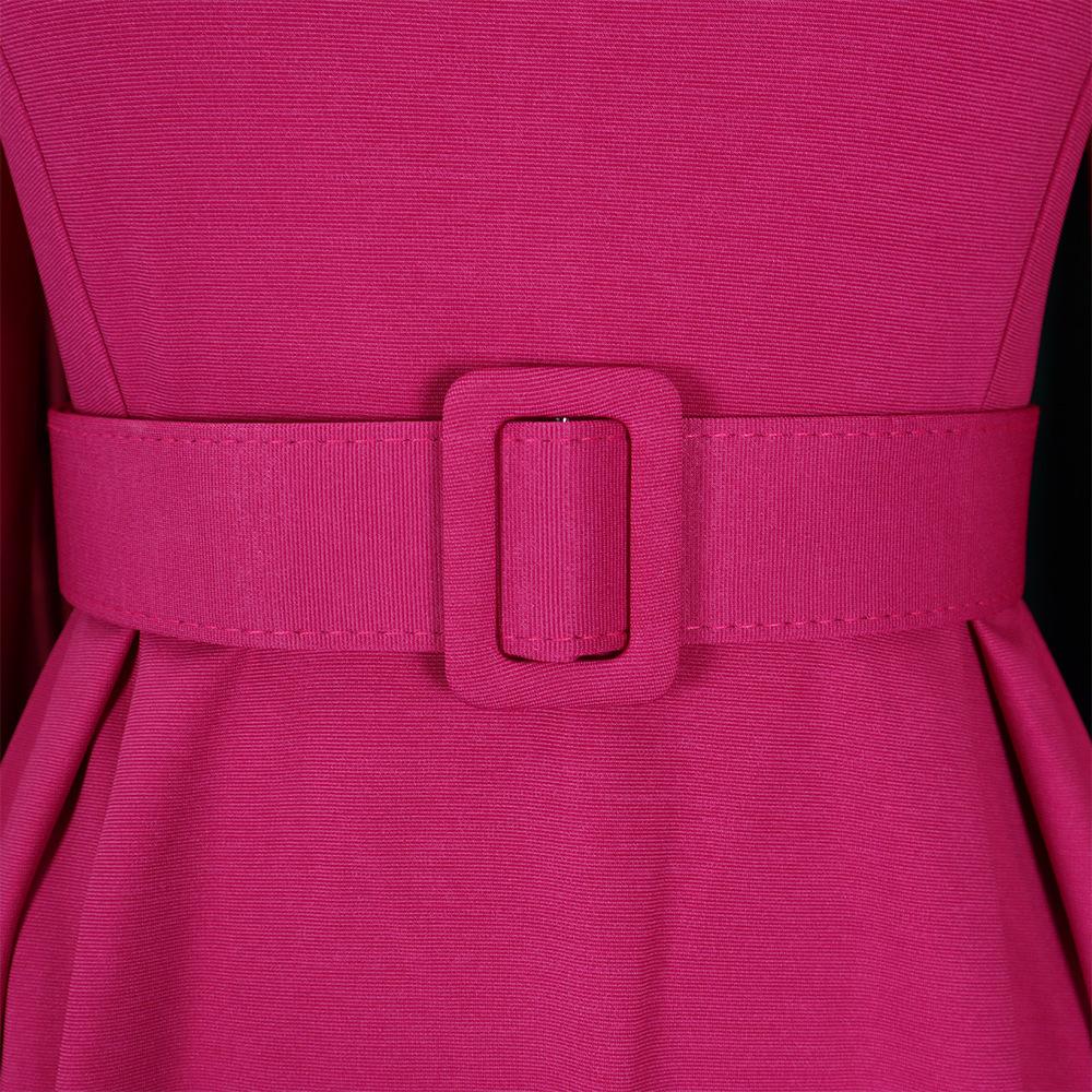 JKASHDK Women's Fashion Autumn Winter Solid Color Print Long Sleeve O-Neck High Waist Casual Dresses