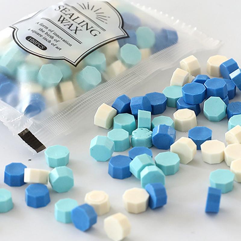 100Pcs/Bag Wax Particles Delicate Fire Lacquer Seal Color Random Colour Macaron Color Bagged Sealing Wax Octagonal Shape