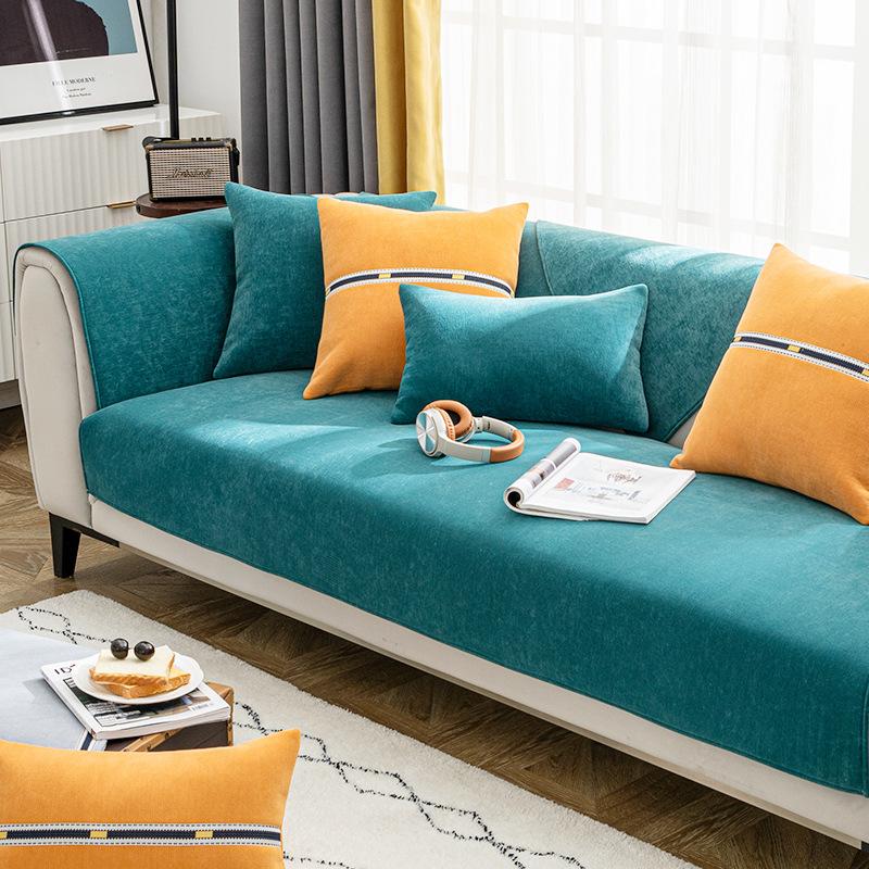 Легкий роскошный стиль, новый чехол для дивана из синельной кожи, универсальный нескользящий чехол для четырех сезонов, простой современный летний