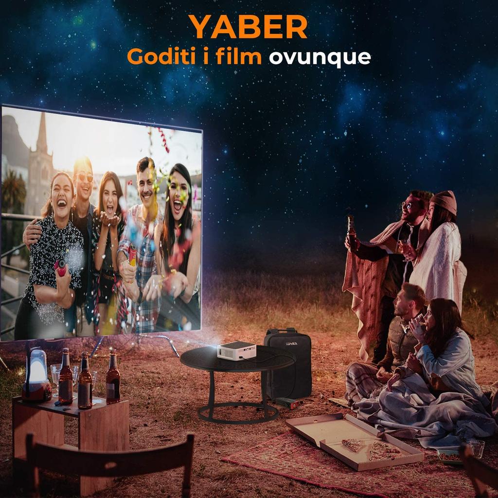 YABER 1080P WiFi 5G Bluetooth 4K Full HD Keystone Функция Zoom Маленькая домашняя сумка для хранения Домашний кинотеатр V6 Проектор, совместимый, совместимый, 4D/4P