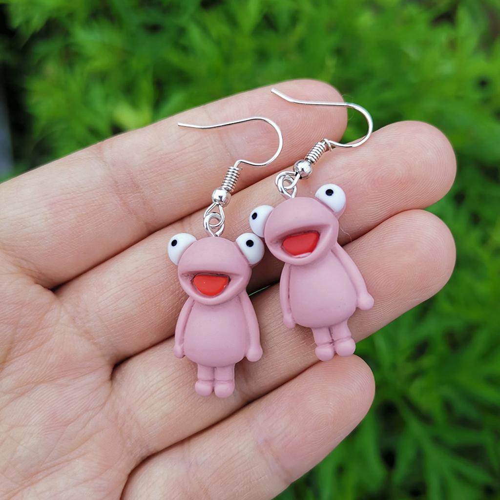 Hanging Frog Animal Earrings for Women Designer Statement Funny Creative Unique Earring Girls Cute Unusual Earrings