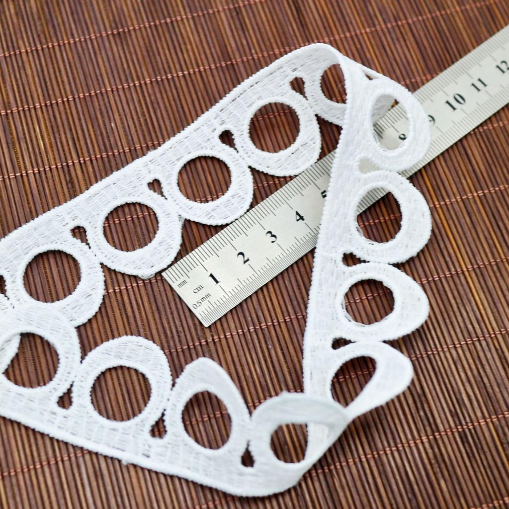 Одностороннее кружево из молочного шелка, водорастворимое, с круглыми вырезами, кружевное платье-нижнее белье, кружевная юбка-ципао, летящая, ручная работа, аксессуары