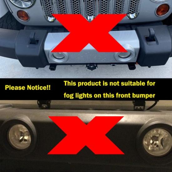 Chrome Front Fog Light Lamp Cover Trim Ring Frame For Jeep Wrangler JK 2007-2018