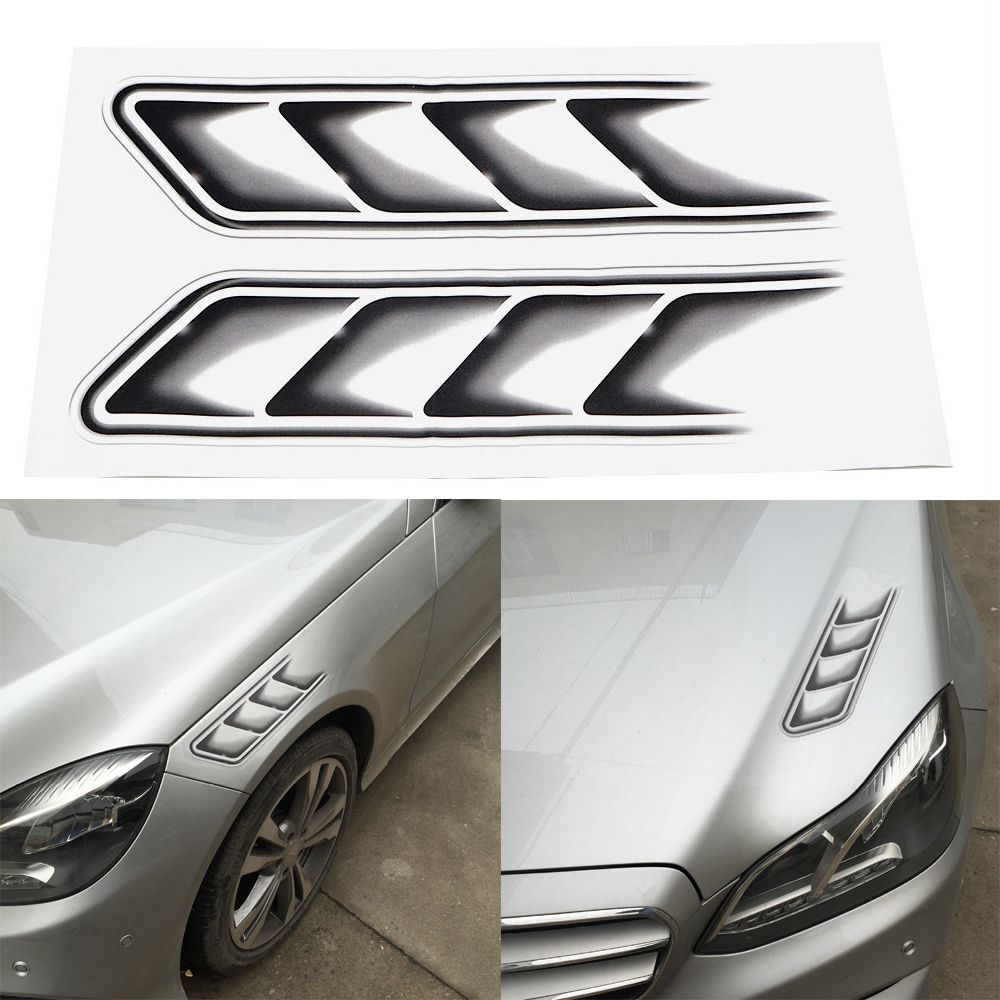 3D Shark Gills Waterproof Flow Fender Decor Car Stickers Vent Air Decals
