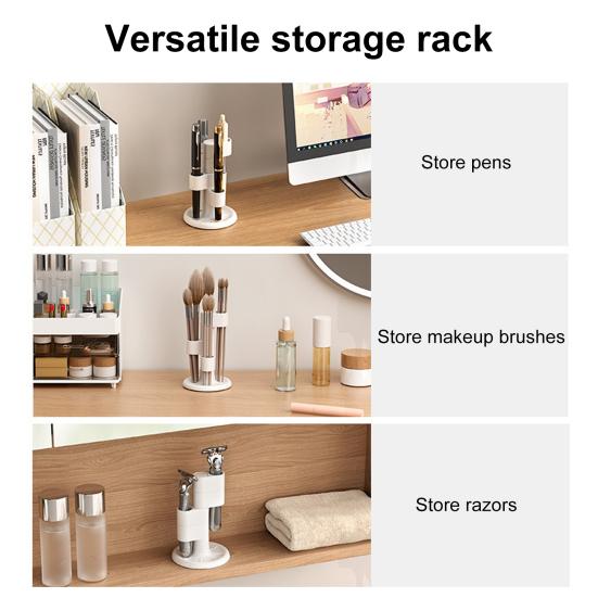 Подставка для зубных щеток, держатель для кистей для макияжа с противоскользящим основанием, вращающаяся на 360 градусов, подставка для хранения зубных щеток в ванной комнате.