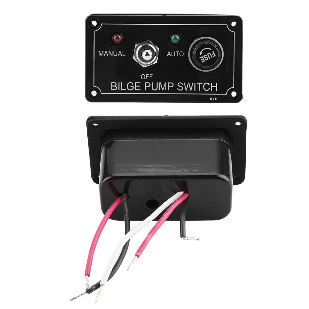 12V DC LED Indicator Bilge Pump Switch Panel Manual Off Auto for Boat Marine