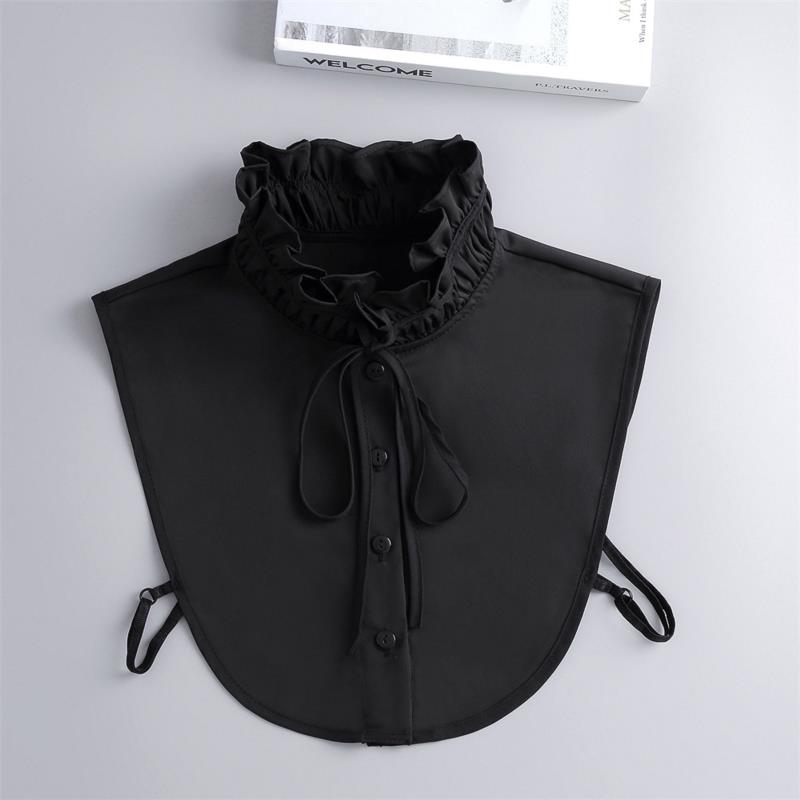 New Fake Victorian Stand Up Collar White Black Lace Collars Detachable For Women Blouse Lapel Shirt False Collar Woman