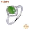 Танцизное классическое кольцо из стерлингового серебра 925 пробы с цирконом и нефритом, женские ювелирные изделия, свадебное обещание, подарок для вечеринки