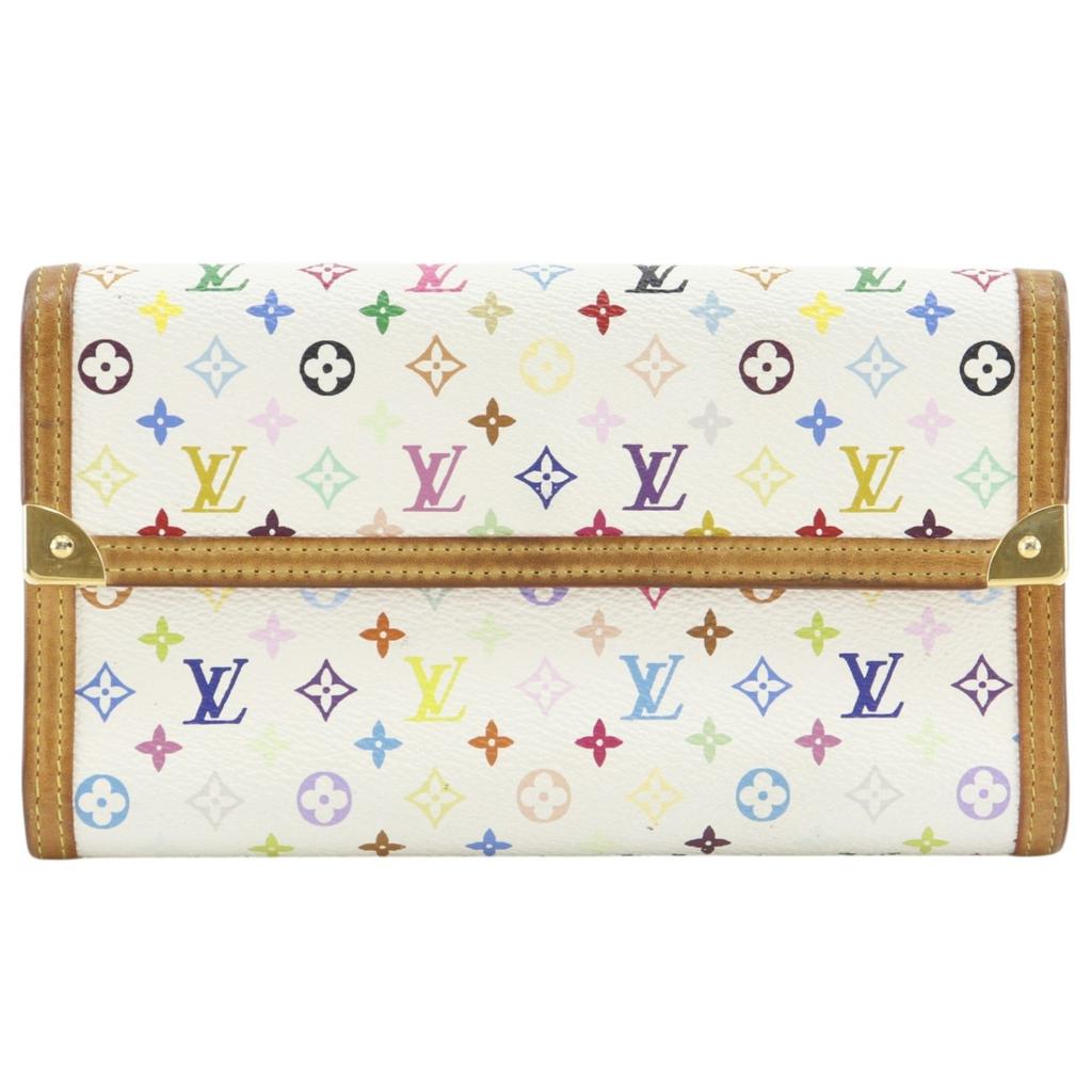 LOUIS VUITTON Porte Tresor International Purse M92659 Three fold Bron Monogram multicolor Women Used