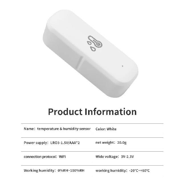WIFI Temperature And Humidity Sensor Tuya Smart Home External Thermometer Detector Compatible For Alexa Smart Speaker