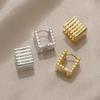 Geometric Square Hollow Earrings: Creative Fashion Design for Women - High-End Personality and Unique Style.