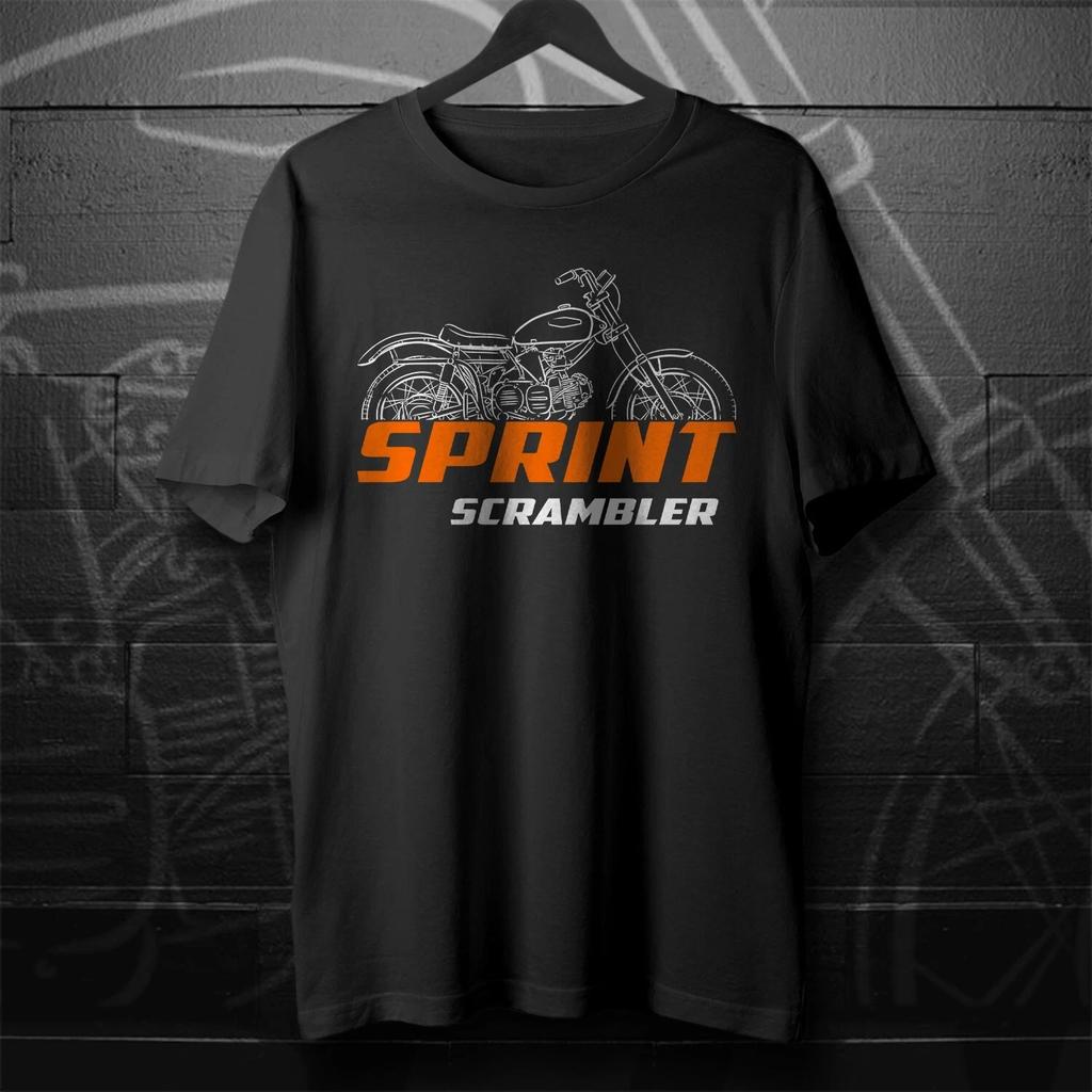 Black men's and women's T-shirt For Harley-Davidson Sprint ERS 350 Scrambler 1969-1972- Motorcycle