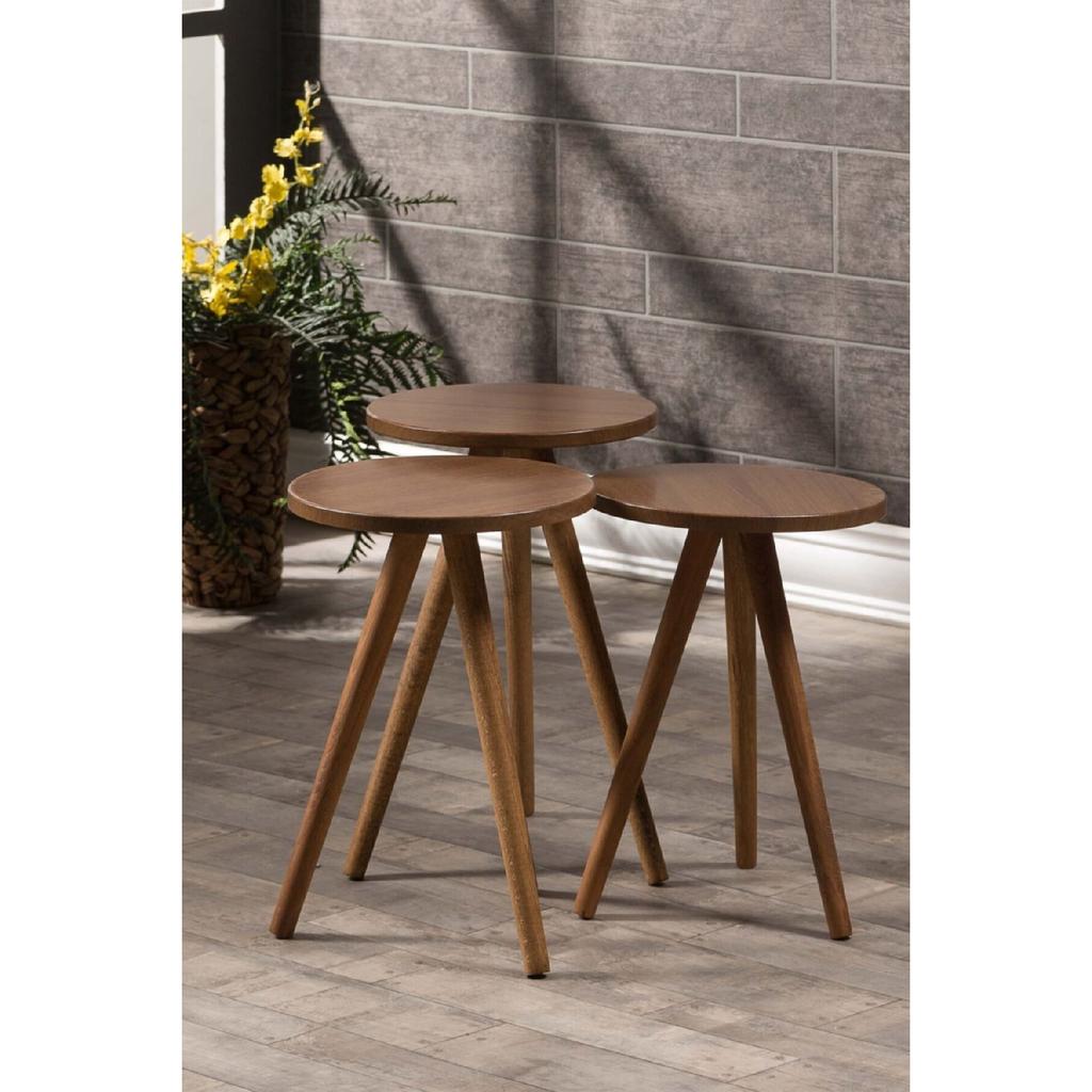 Столик для раскладывания 3 предмета Деревянный Оригинальный Точеная ножка Белый