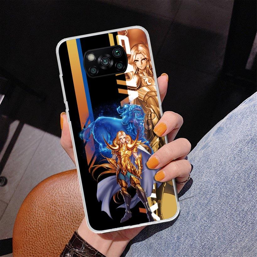 Чехол для телефона Saint Seiya Аниме для Xiaomi Poco X7 X6 X5 Pro F7 Ultra Redmi 15C 15 13C 13 12C 12 10 10A 10C 9 9A 9C 9T Обложка Poco X
