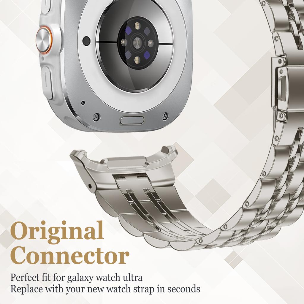 Браслет из нержавеющей стали для Samsung Galaxy Watch Ultra 47 мм, без зазора, сплошной металлический, деловой, замена