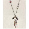 [R6224] - Designer Necklace 'Lilipoupettes' (girl-quilts) Multicolor Black - 75 Cm - 10x5 Cm