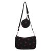 Strawberry Print Corduroy Shoulder Bag Fashion Girl Pillow Bag For Casuals Daily