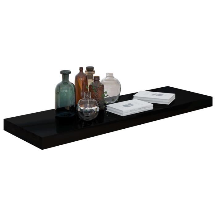 VidaXL Étagère murale flottante 4 pcs Noir brillant 80x23,5x3,8 cm MDF