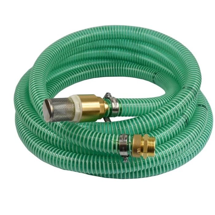 Tuyau aspiration refoulement 25mm, avec crépine d'aspiration, clapet anti retour 1 pouce, raccord double mâle 1 pouce, 3m