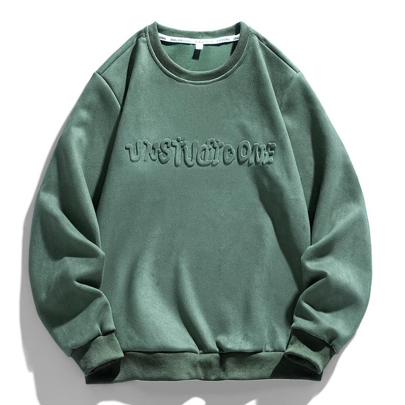 Весна-Осень Мужской Кашемировый Свитер Из Оленьей Кожи С Буквами Простой и Повседневный Свитер Джокера Спортивный Свободный Топ с Круглым Вырезом