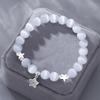 Women's Clear Opal Stone Star Bead Ball Bracelet