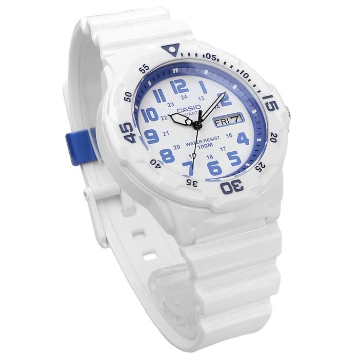 Casio Стандартные кварцевые часы MRW-200HC-7B2V Мужские Глянцевый белый x Синий (Импортный)