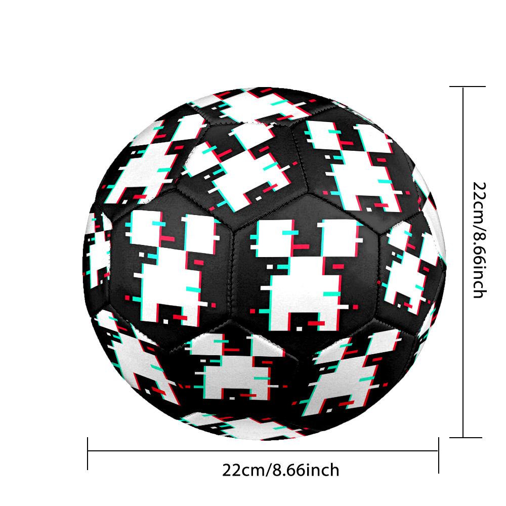 Minecraft Printed Size 5 Standard Football, Waterproof PU Training Soccer Ball for Outdoor Sports