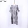MOJTA Женское хлопковое летнее платье больших размеров с длинной юбкой и цветочным принтом