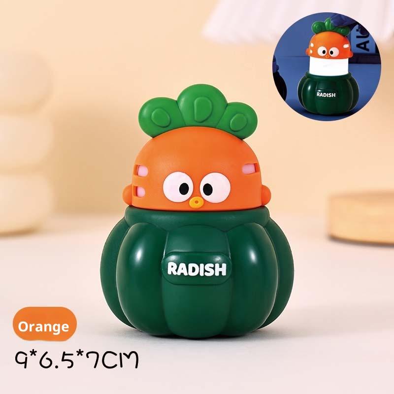 1Pcs Anime Figure White Light Atmosphere Decor Radish Doll Small Night Light Electronic Luminous Toy Cute Shape Children Gift