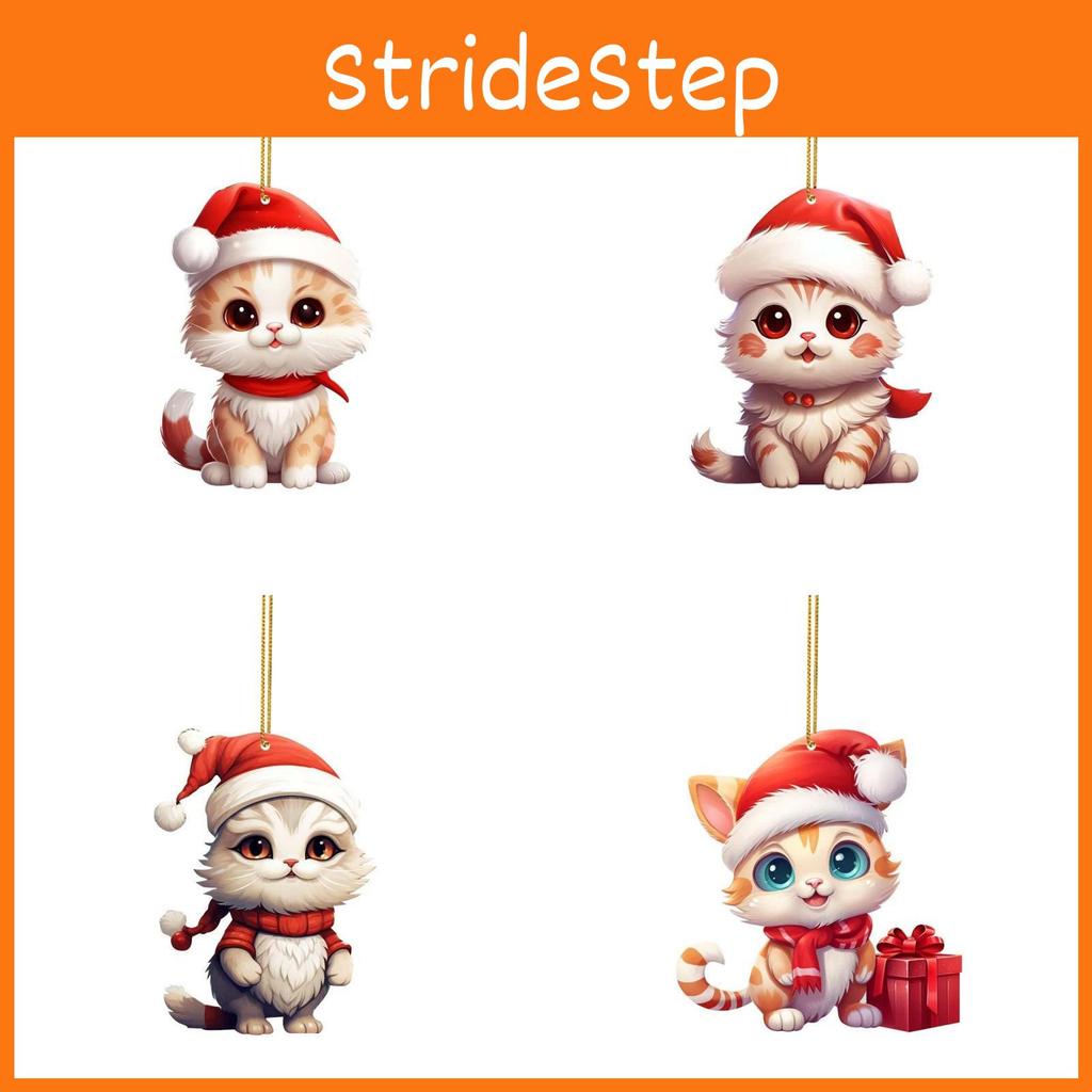 Car Cat Christmas Decor Acrylic Plane Hanging Ornament For Holiday Travel