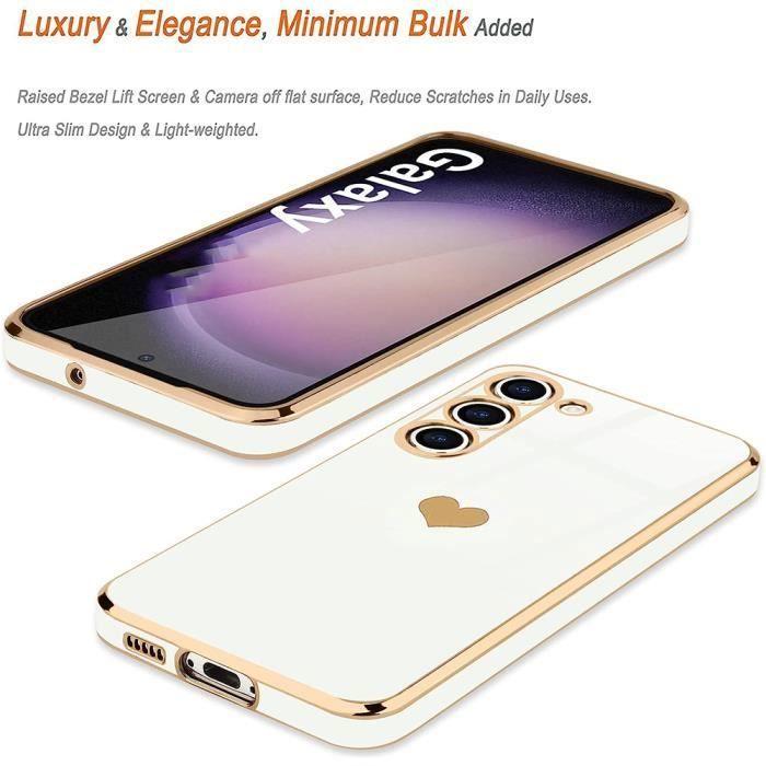 Coque de Protection - BOOLING - pour Samsung Galaxy S21 FE - Motif Cœur - Silicone Souple - Blanc