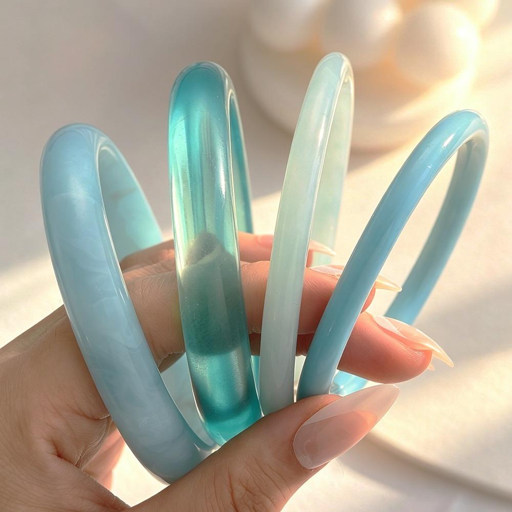 4Pcs/Set Resin Bangle Stackable Boho Bracelets Fashion Geometric Bracelets Women