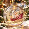 Transparent Christmas Bauble Ornament LED Lighted Hanging Christmas Decoration  For Christmas Tree