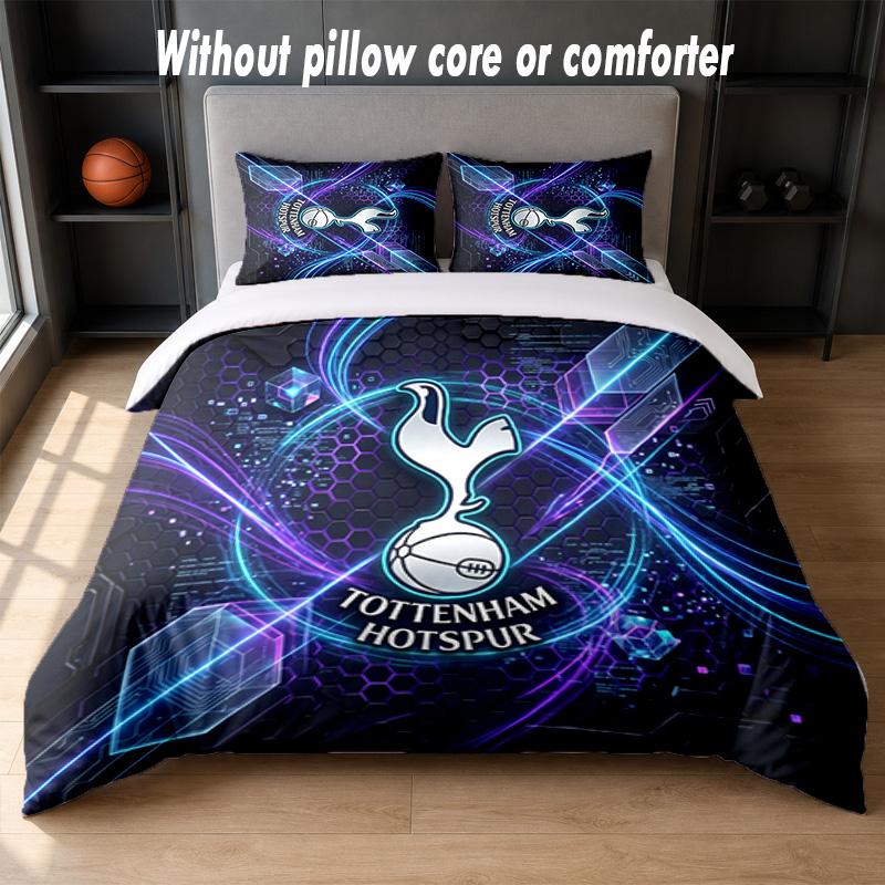 Tottenham Hotspur Design Bed Bedding Set 1 Duvet Cover + 2 Pillowcases Soft Breathable Household Bed Linens