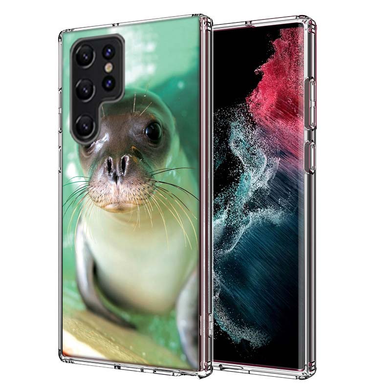 Seal Alert Capa Phone Case For Samsung S26 Ultra S25 Edge Galaxy S23 S21 S20 S24 FE S22 S10 Plus Cover Clear TPU Shell Coque wit