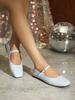 Women's Flats Elegant Soft Sole Ballet Shoes Square Head Single Shoe Mary Jane Shoes High Quality Small Leather Shoes for Women
