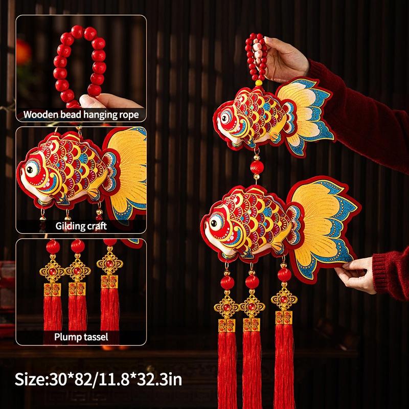 Chinese New Year Decorations 2026 Lucky Fortune Hanging Pendants Traditional Spring Festival Living Room Hanging Ornaments