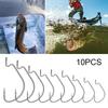 10pcs Anzuelos Lure Softjerk Worm Hook Fishing Tackle Wide Crank Fishhooks Fishing Hook