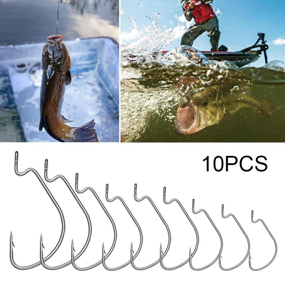 10pcs Anzuelos Lure Softjerk Worm Hook Fishing Tackle Wide Crank Fishhooks Fishing Hook