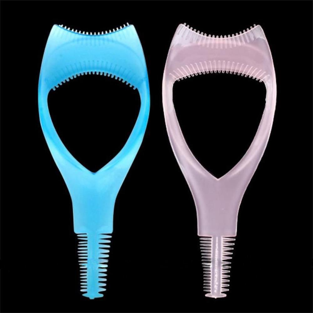 Protect Eyes Crystal Mascara Shield Make Up Brush 3-In-1 Eyelash Comb Template Applicator Tool
